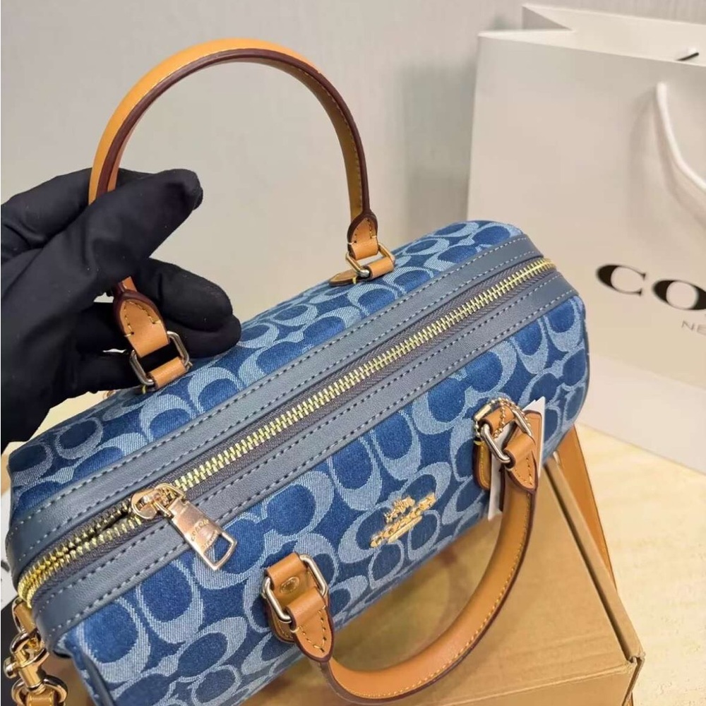 Coach Monogram Large Rowan Denim Bag NWT🎽👌 - Picture 8 of 8